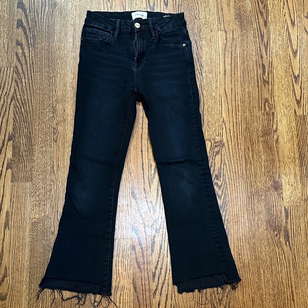 Frame Denim Black Flare Jeans